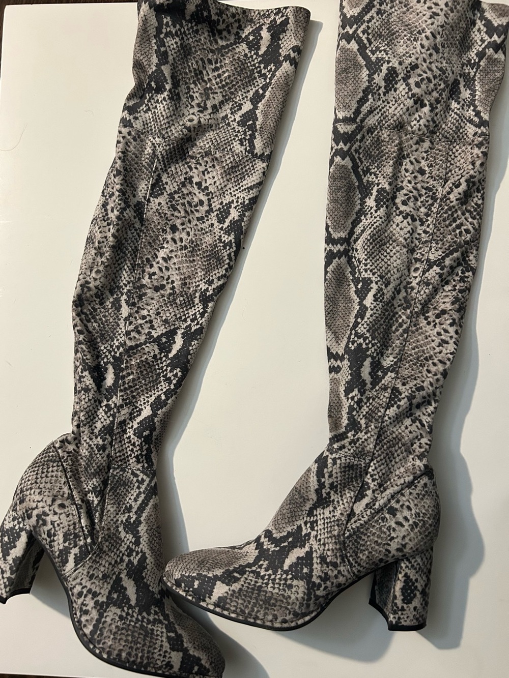 Marc Fisher Snakeskin Over the Knee Boots Size 8 Block Heel